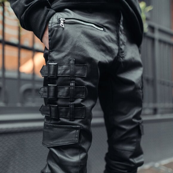 AKINGS Omari Waxed Stacked Jeans - Picture 2 of 7